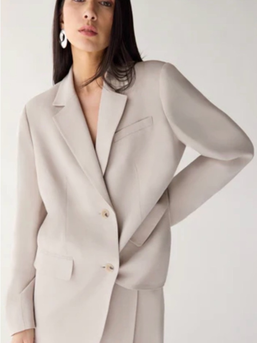 OAK + FORT RELAXED FIT TENCEL BLAZER